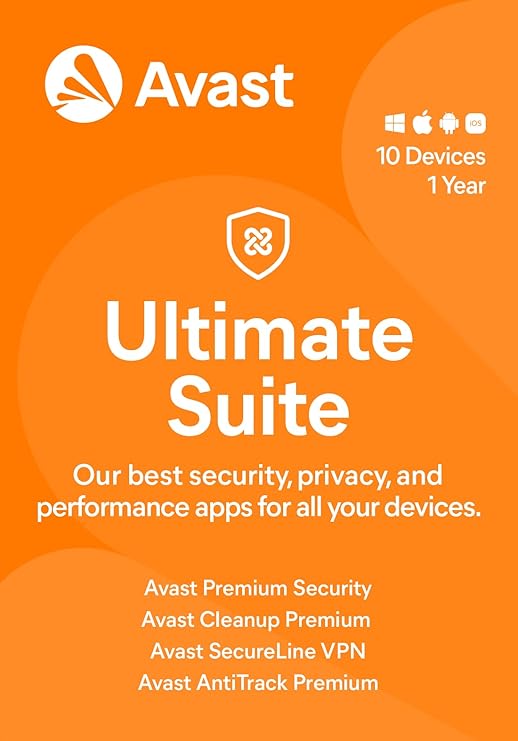 Avast Ultimate 2024 | Antivirus+Cleaner+VPN | 10 Devices, 1 Year